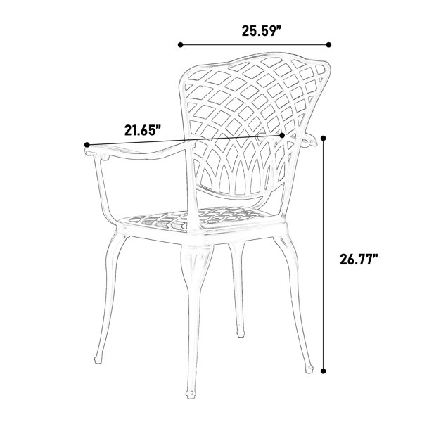 Ebern Designs Cast Aluminum 3 Piece Bistro - Fade , Outdoor Furniture ...