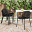 Chaises de salle à manger de patio empilables avec design respirant de style moderne et simple (ensemble de 2), pieds en métal + dossier en plastique-614861264