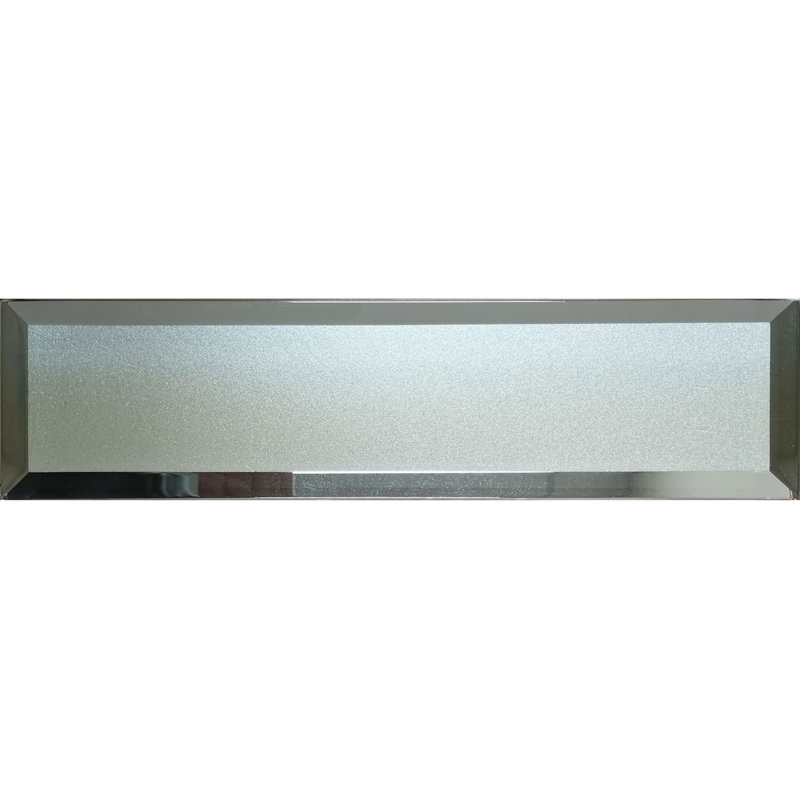 Carreau de mosaïque à joint brique en verre 3D 2 po x 6 po, Or/gris