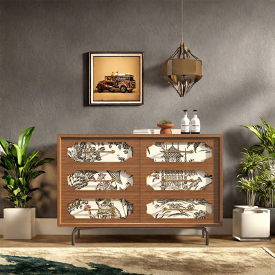Six Drawer Solid Pine Storage Cabinet