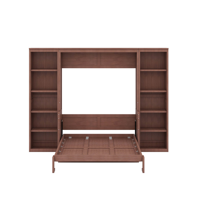 Lit escamotable double avec bureau et bibliothèque, Double