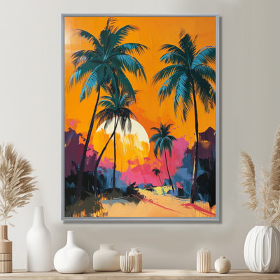 Green Palm Trees Vibrant Escape - Palmiers et palmiers, art mural du salon