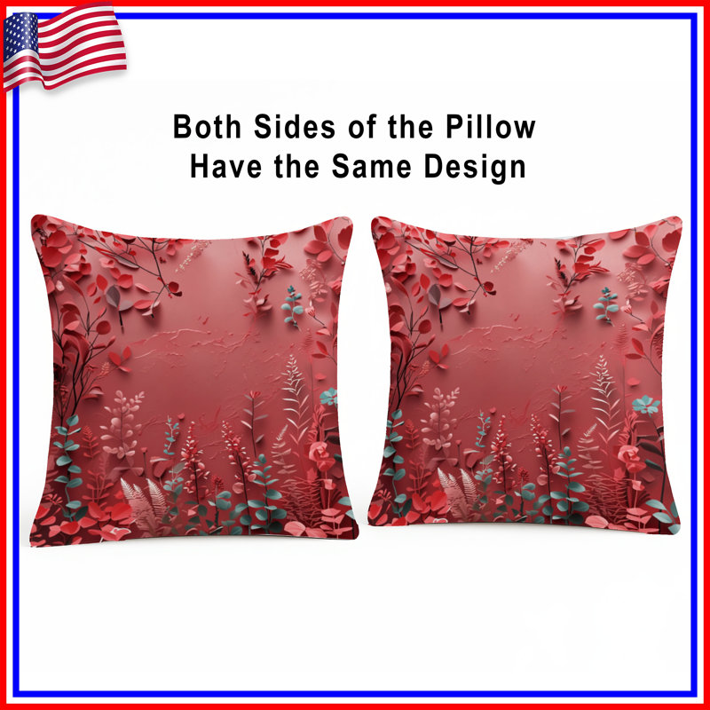 Coussin Floral, 16 x 16 inches