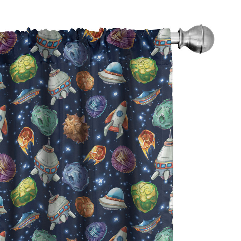 Space Semi-Sheer Rod Pocket Curtain Panels, 28" x 95"