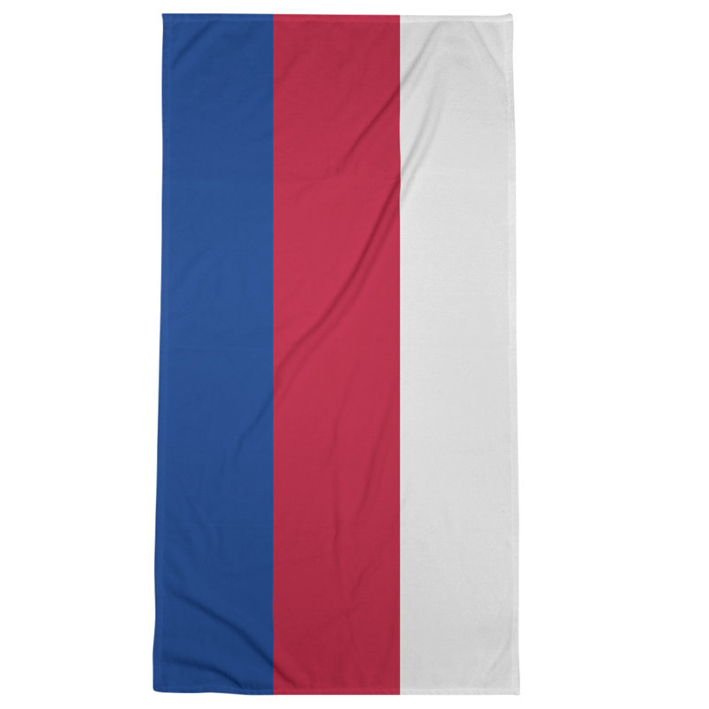 Cotton Blend Beach Towel, Cherry Red/Off White/Dark Blue