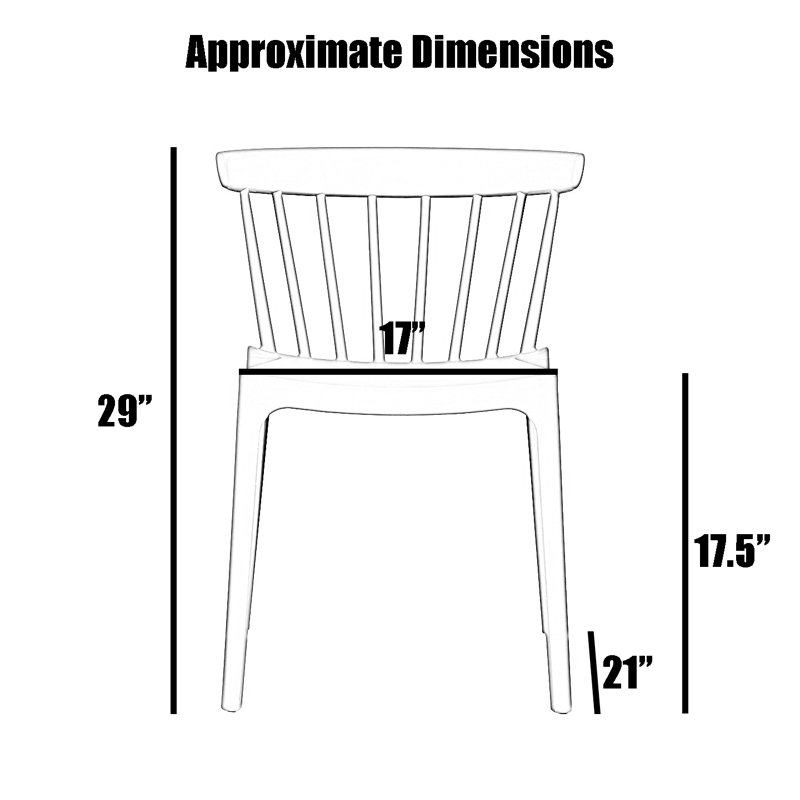Chaise de patio empilable, ensemble de salle à manger à dossier bas et à lattes, Vert