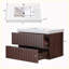 Meuble-lavabo flottant mural 24 po avec lavabo en acrylique intégré blanc, armoire en contreplaqué pré-assemblée avec 2 tiroirs, noyer foncé