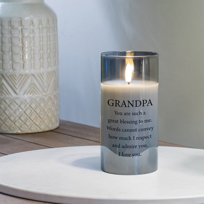Flameless Jar Candle with Glass Holder