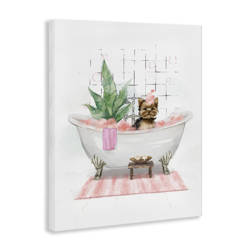 Art mural sur toile Glam Pup in Tub par Ziwei Li bp-865_CN, H 30 po x l 24 po