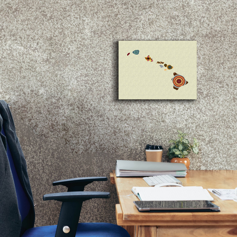 «Hawaii State Map» par Lanre Adefioyue, H 12 po x l 16 po x P 0,75 po
