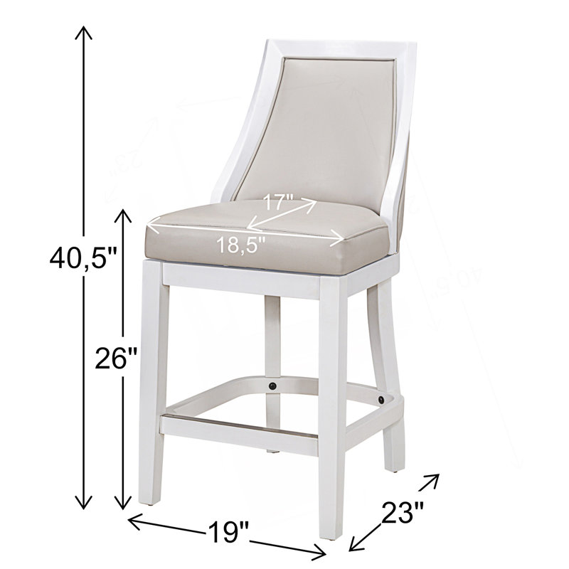 Tabouret de bar pivotant à hauteur de comptoir 1pc avec dossier haut, 26