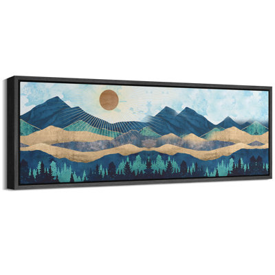 Abstract Mountain and Sunrise Modern Art Extra Large Artwork Print Wall Art