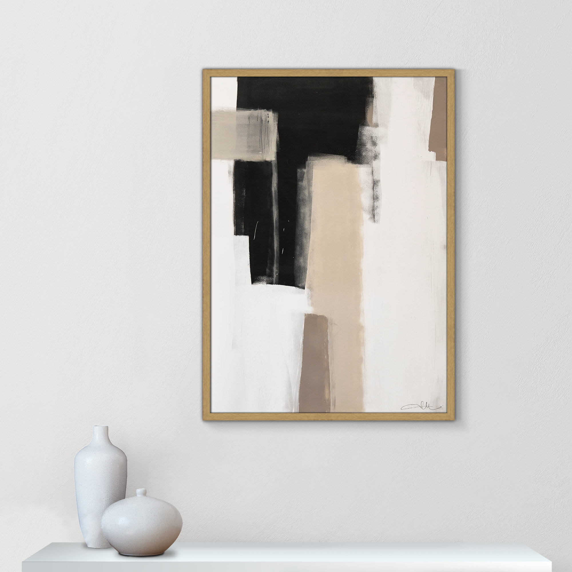 Earth Scapes I by Casa Fine Arts, 35.5" H x 25.5" W x 1.25" D, Natural Slim Unmatted Picture Framed
