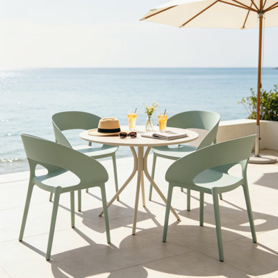 4 Pack Pp Modern Single-Side Chairs