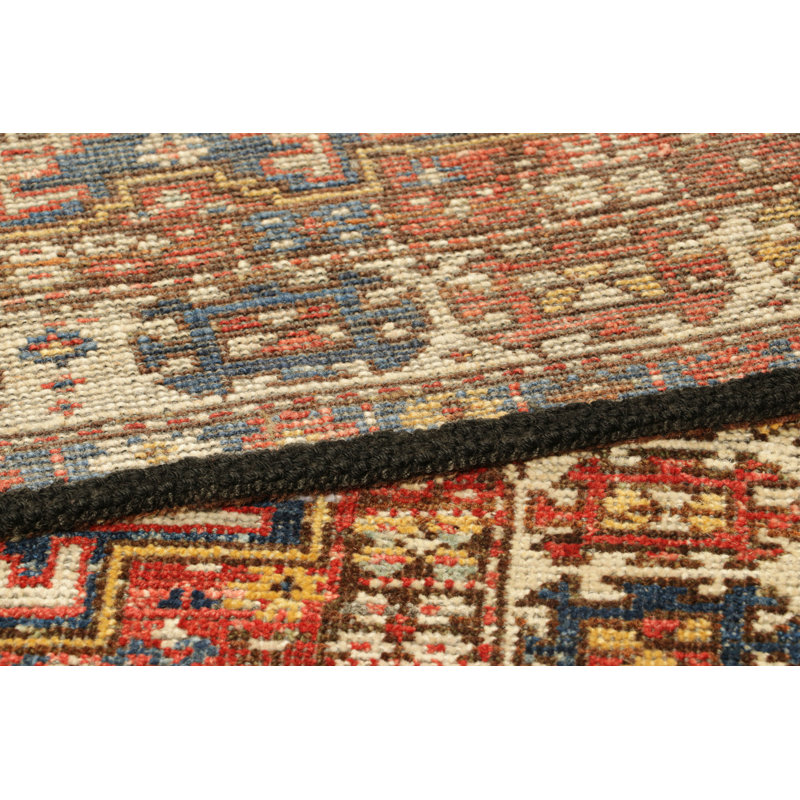 Burano Hand Knotted Geometric Area Rug, Rectangle 4' x 6'
