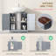 Armoire de rangement à piédestal, lavabo de salle de bain avec 2 portes de grange et tablette réglable (sans lavabo)