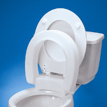 Siège de toilette surélevé à charnières allongée