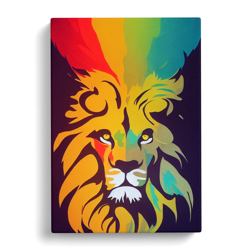 Lion Dabs - Wrapped Canvas, 50cm H x 35cm W x 3cm D