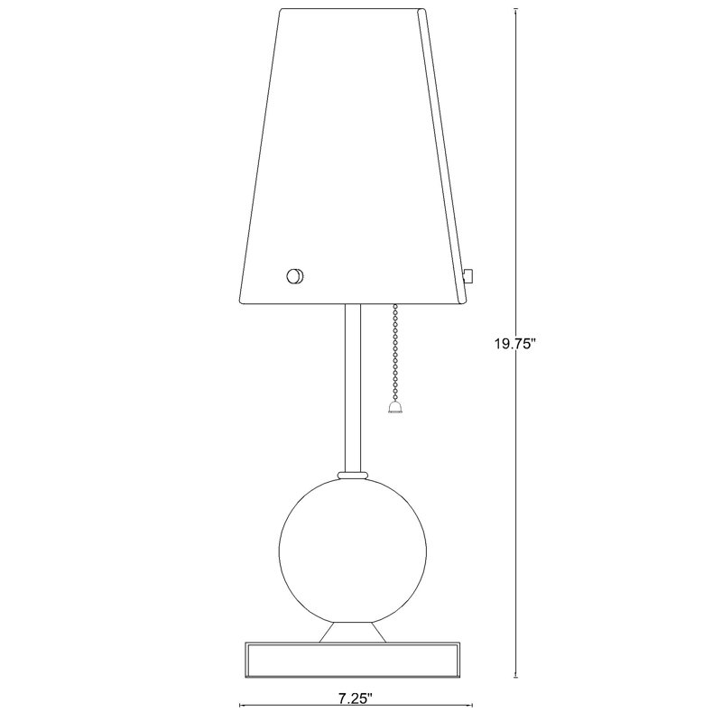 20" Modern Glass Table Lamp