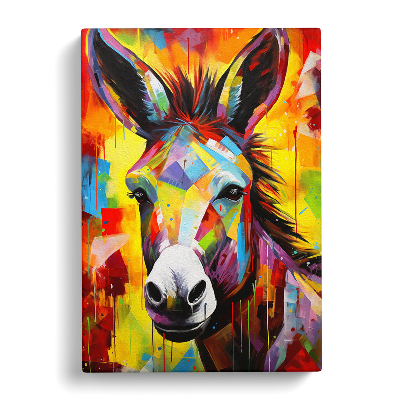 Donkey Abstract - Wrapped Canvas, 50cm H x 35cm W x 3cm D