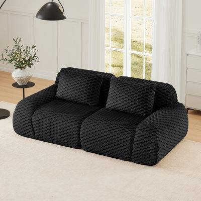 Canapé modulaire moderne pour le salon, canapé multi-places sans os à texture élevée, grands canapés à compression avec boutons