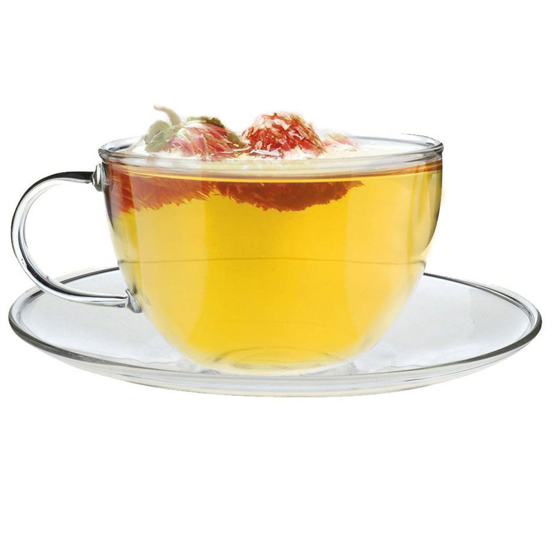Glass Cappuccino Cup and Saucer