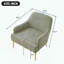 Chaise d'appoint en chenille - dossier incurvé et pieds dorés - vert-451503786