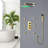 Trialo Solid Brass Color Changing LED Rain Shower Head with Adjustable Jets-48170764