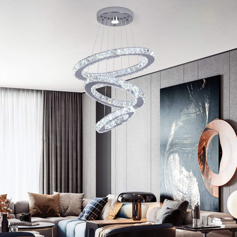 Malena 3 - Light Crystal LED Chandelier, Cold White Light