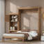 Lit escamotable classique LouvreFold avec pin massif et rangement multifonctionnel pour petite chambre à coucher, chambre d'amis-125361169