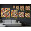 Reproduction d'art, impression de peinture impressionniste, décor moderne jaune et rouge-1337979835