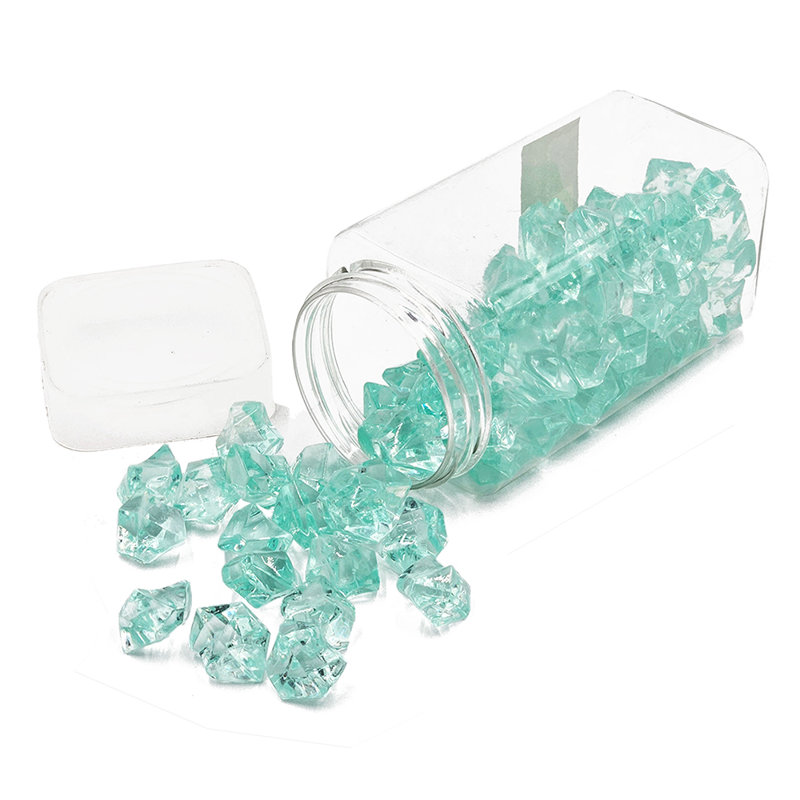 Acrylic Lucky Stone  Set of 4  Aqua