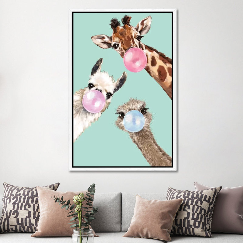 Bubble Gum Gang In Green by Big Nose Work - Wrapped Canvas Print, 152.5 cm H x 101.5 cm W, White Framed