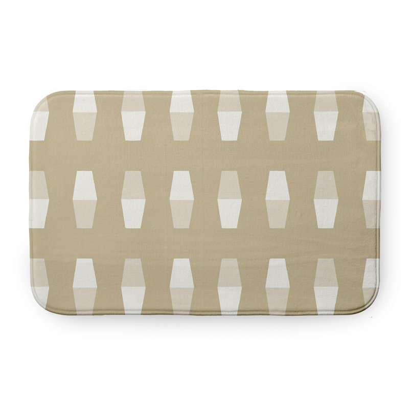 Tapis de bain quilles, L 21 po x L 34 po, Brun clair