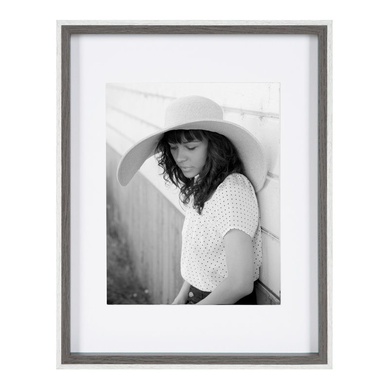 Develin Matte Picture Frame with Mat, 8" W x 10" H, Gray