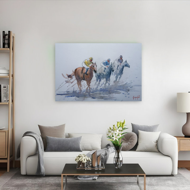 «Dynamic Horse Race», reproduction d'art murale cheval contemporain, 40" H x 60" W