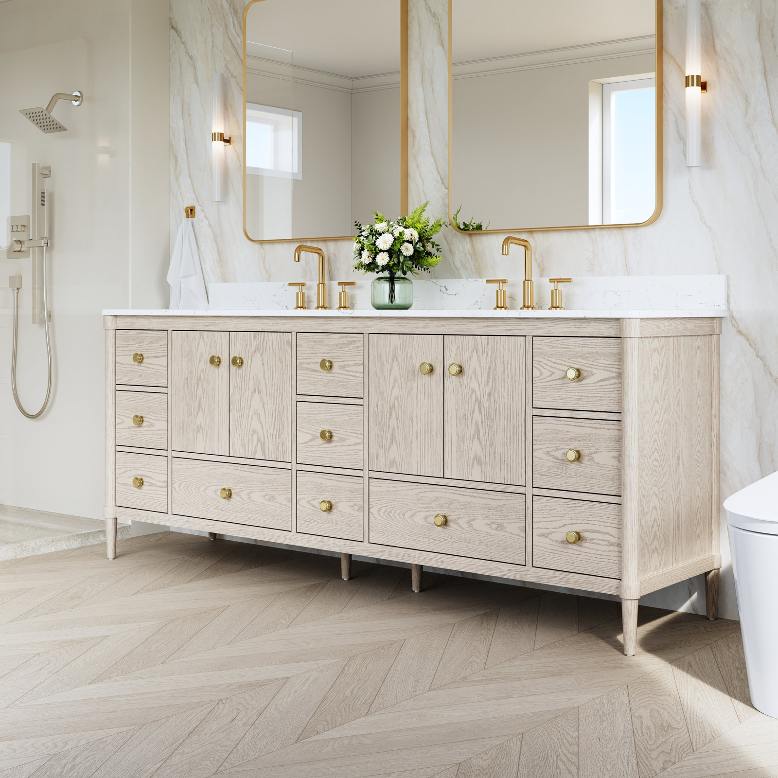 Gabby Double Bathroom Vanity, 84"