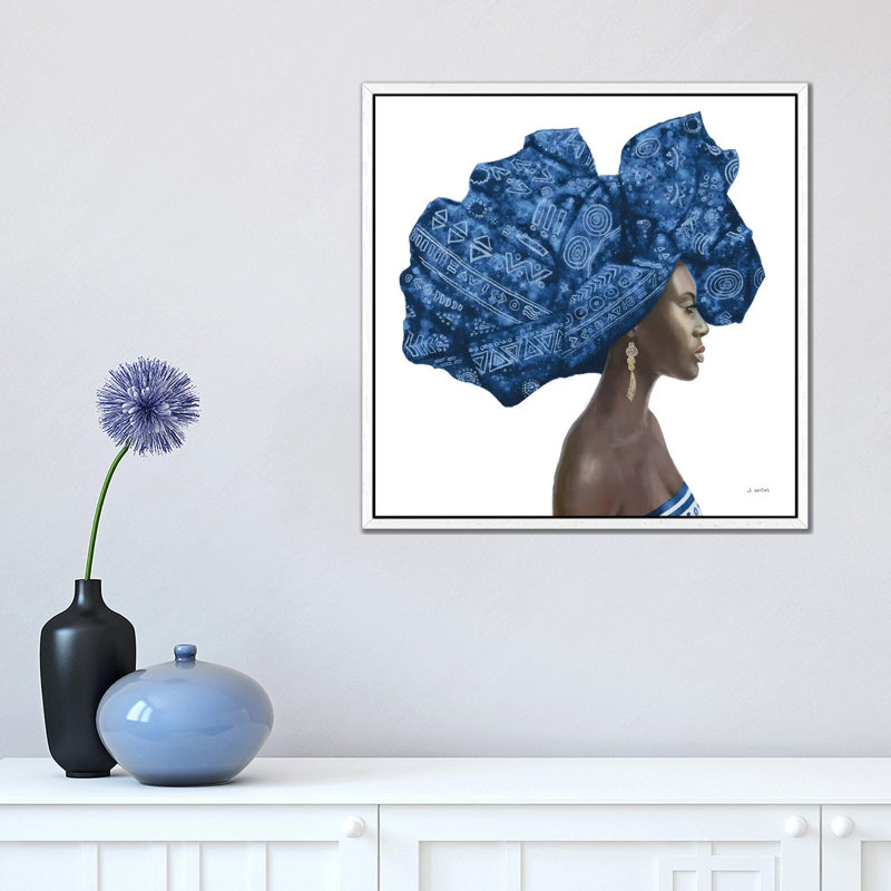 Pure Style II Blue by James Wiens - Wrapped Canvas Print, 45.72 cm H x 45.72 cm W, White Framed