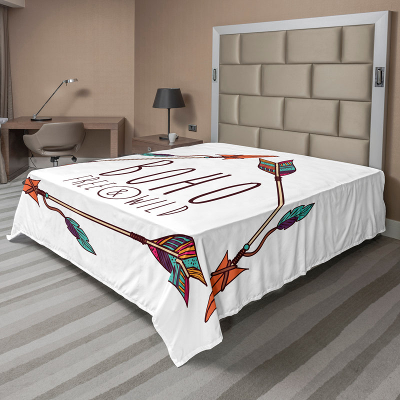 Multicolore Ambesonne, Drap plat pour très grand lit californien