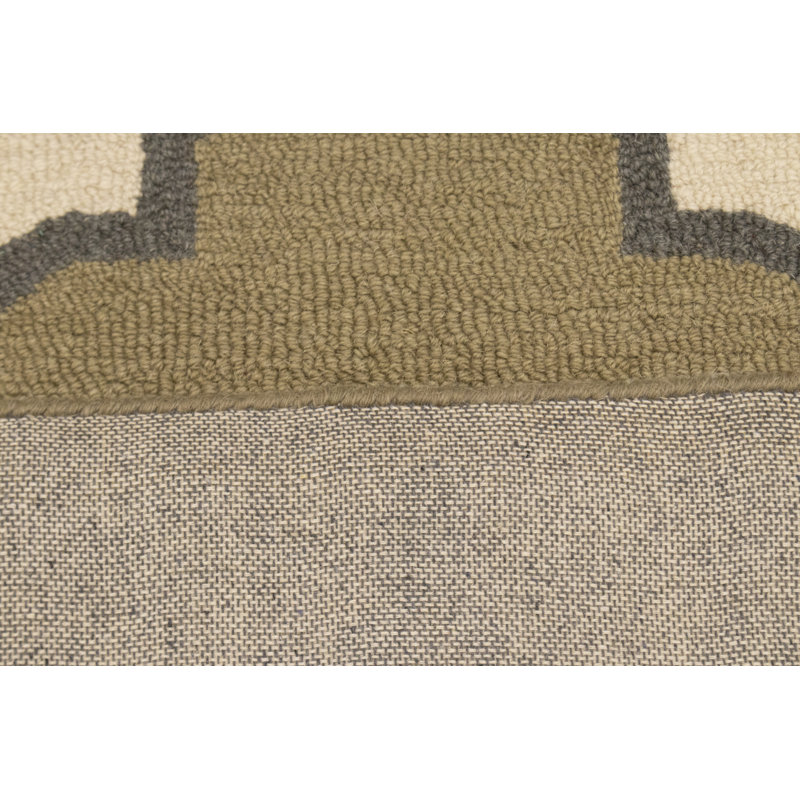 Tapis beige en laine touffeté à la main Trellis