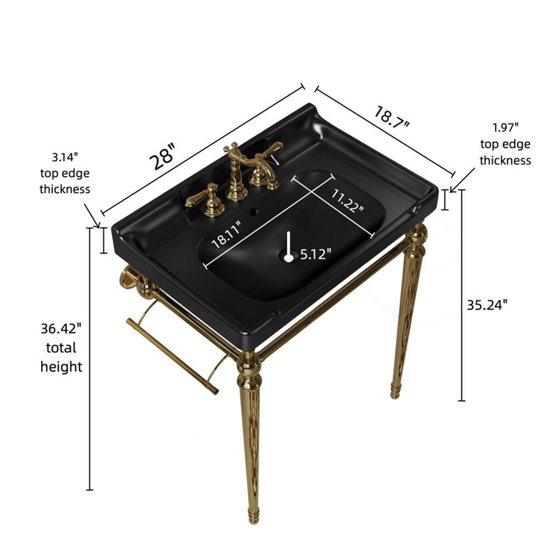 Elegant Freestanding Vanity Basin, Gold