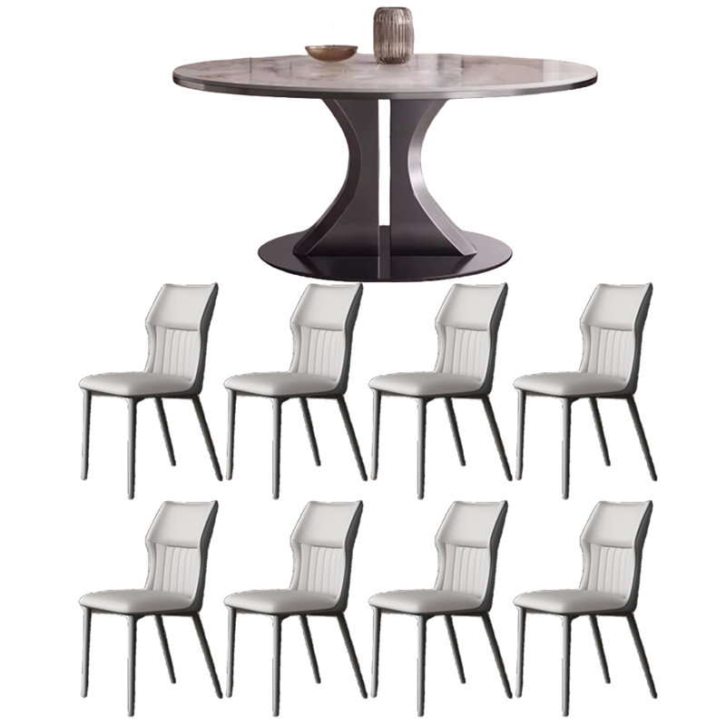Table ronde et chaise de luxe simple et moderne, H 29,5 po x L 53,1 po x l 53,1 po