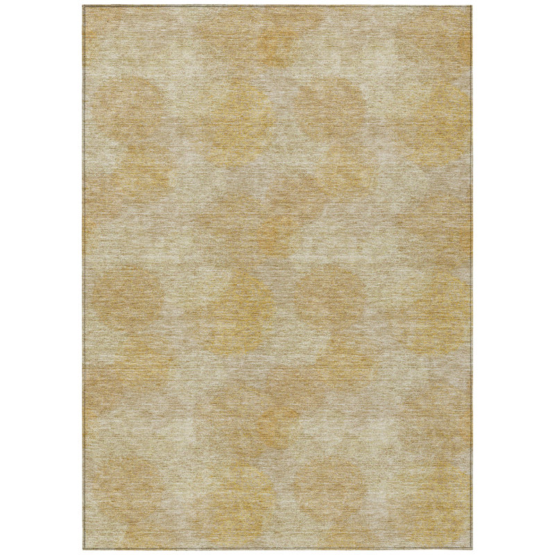 Tapis intérieur lavable à pois doré 10 pi x 14 pi