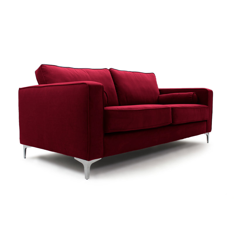 Georgio 3 Seater Velvet Sofa, Burgundy