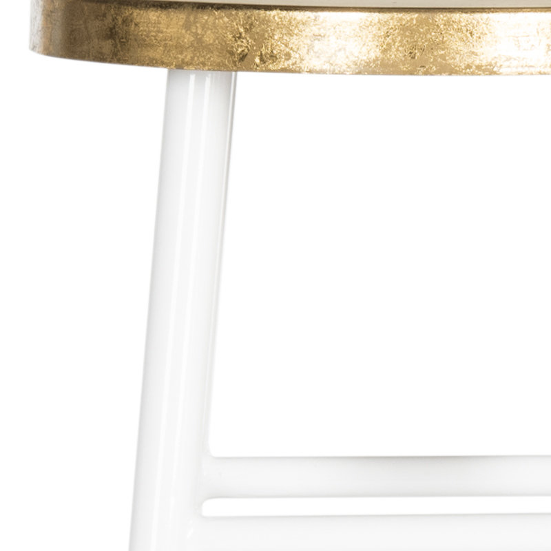 Tabouret de bar et de comptoir Amiaha, Blanc, Tabouret de bar (assise de 30 po de hauteur), Or