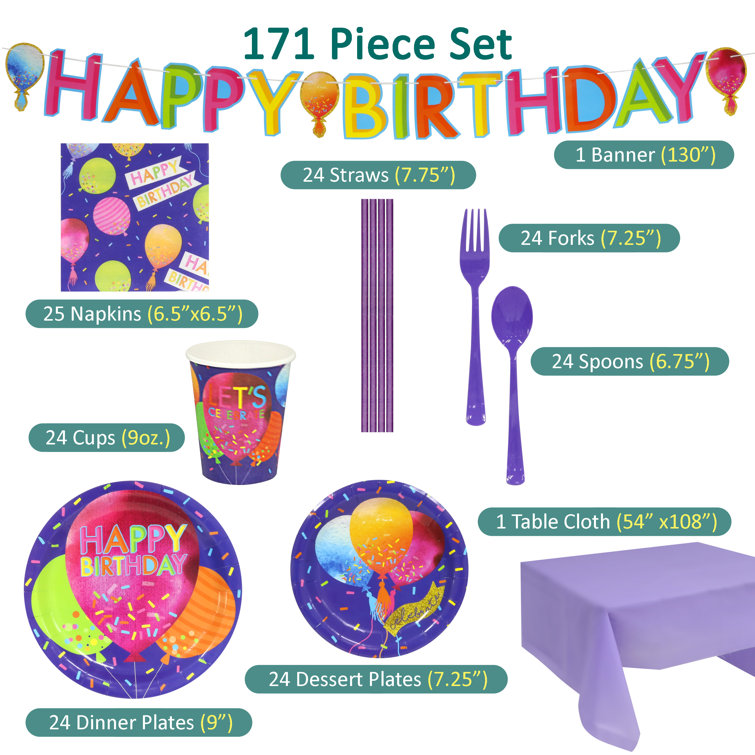 Puleo Disposable 4th of July Party Set, Serves 24, with Large and