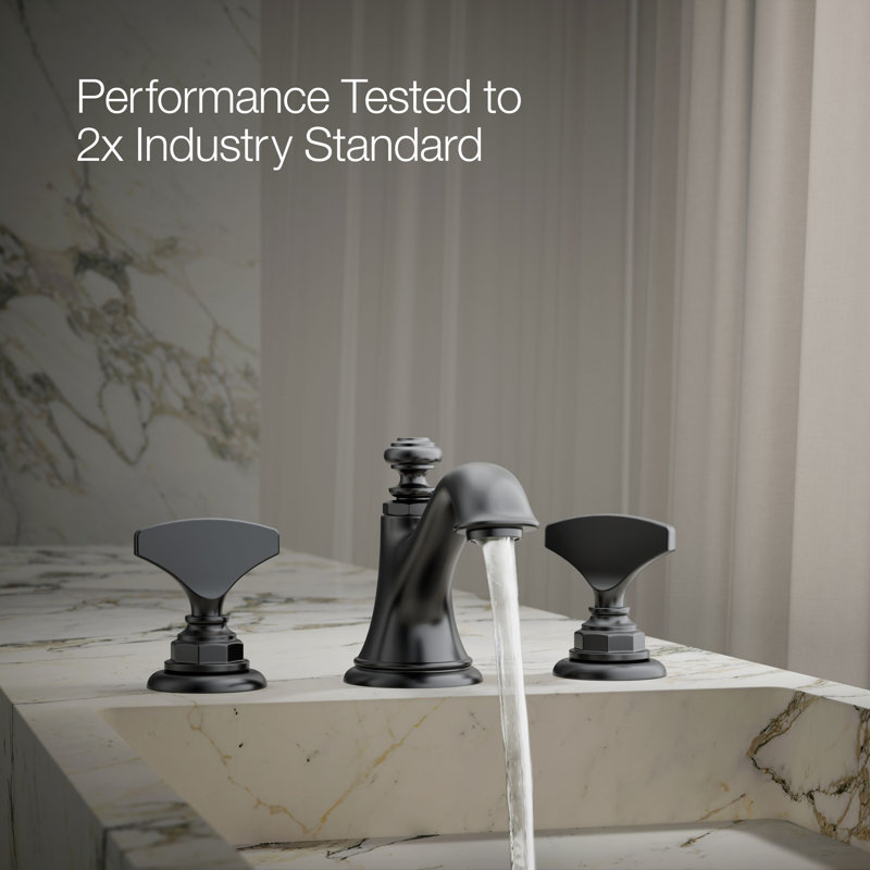 Artifacts Widespread Bathroom Sink Faucet Handles, Matte Black