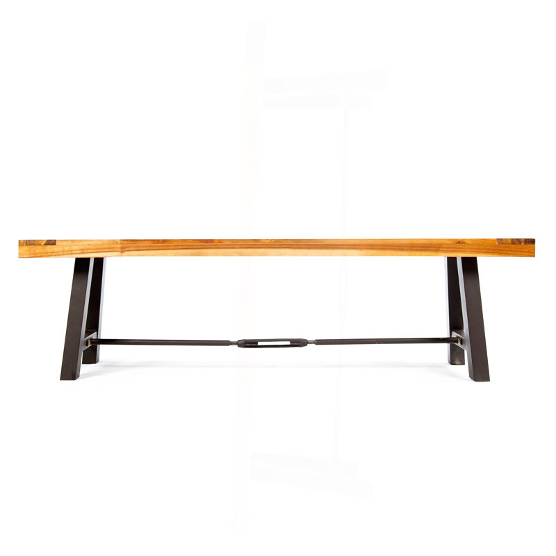 Acacia Wood Outdoor Dining Bench, Patio Backless Bench