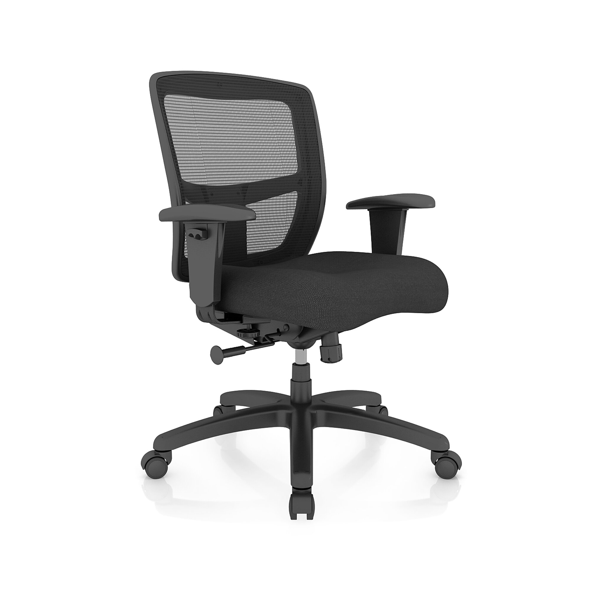 Zone Ergonomic Task Chair with Elastomeric Mesh, Adjustable Arms, Nylon Base