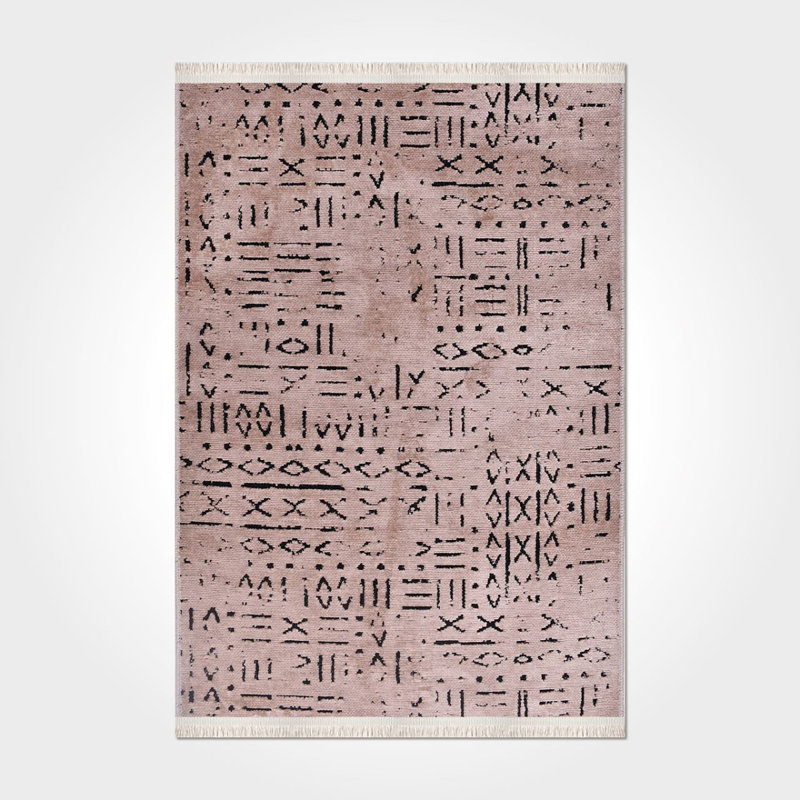 Vena Scandinavian Pattern Non-Slip Base Machine-Made Rug in Beige, Rectangle 3'3" x 4'11"